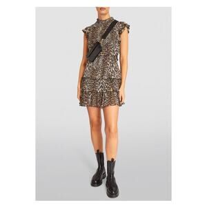 All Saints Leopard Print Mini Dress